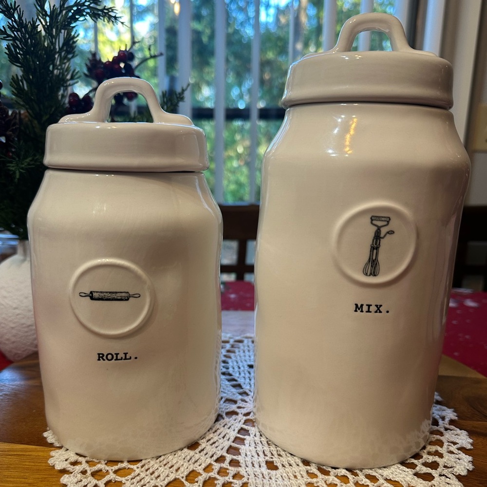 ceramic “ROLL & MIX” canisters - SET OF 2